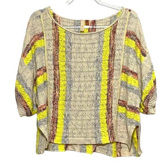 Urban Outfitters Pilcro Knit Crop Sweater M Beige Beach Cruisewear Boho Festival - Picture 1 of 5